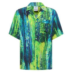 Abstract Drip-Print Short Sleeve Shirt