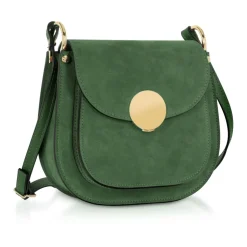 Agave Suede and Smooth Leather Shoulder Bag