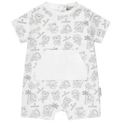 Baby Bear Logo Romper in White