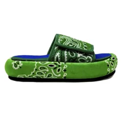 Bandana Platform Sandals - Green/Blue