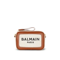 B-Army canvas and leather clutch