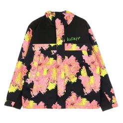 Black Allover Trial Jacket with Adjustable Hood