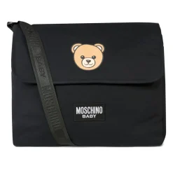 Black Cotton Changing Bag with Teddy Bear