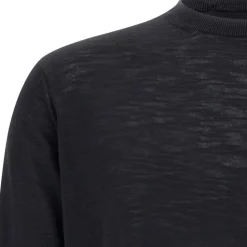Black Cotton Sweater Short Sleeves