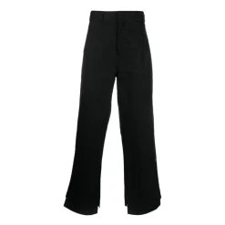 Black Cotton Trousers with Logo Detail