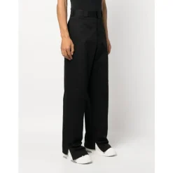 Black Cotton Trousers with Logo Detail