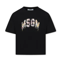 Black Cotton T-Shirt with Embellishments