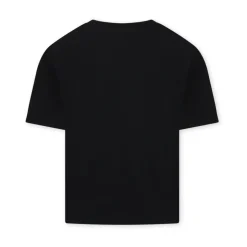Black Cotton T-Shirt with Embellishments
