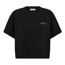 Black Crew Neck Crop Tee Top