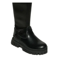 Black D-Hammer Boots with Side Zip
