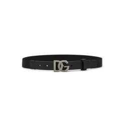 Black Elasticated Strap Belt with Logo