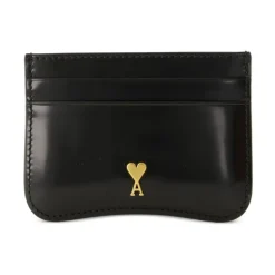 Black Glazed Leather Card Case