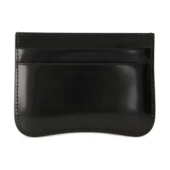 Black Glazed Leather Card Case
