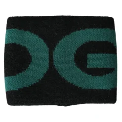 Black Green Wool Logo Bracelet
