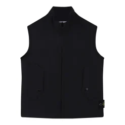 Black Kids Gilet with Logo Patch