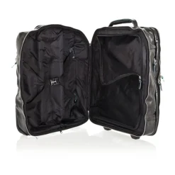 Black Leather Trolley Bag for PC and iPad