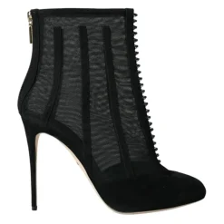 Black Mesh Booties Ankle Boots