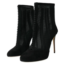 Black Mesh Booties Ankle Boots
