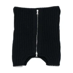 Black Ribbed Knit Scarf