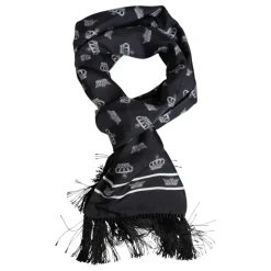 Black Silk Crown Fringes Men Scarf
