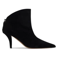 Black Suede Stiletto Boots with Zipper