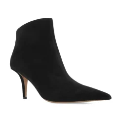 Black Suede Stiletto Boots with Zipper