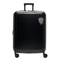 Black Synthetic Cabin Trolley with Logo