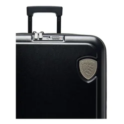 Black Synthetic Cabin Trolley with Logo