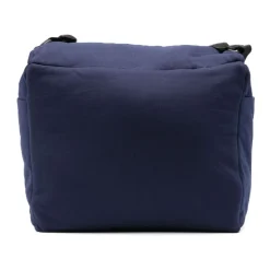 Blue Cotton Changing Bag with Teddy Bear