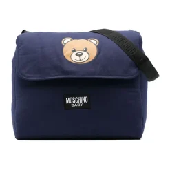 Blue Cotton Changing Bag with Teddy Bear