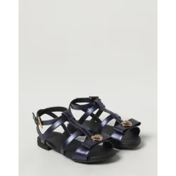 Bow Detail Flat Sandals Blue