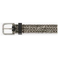 Boys Logo Belt in Beige