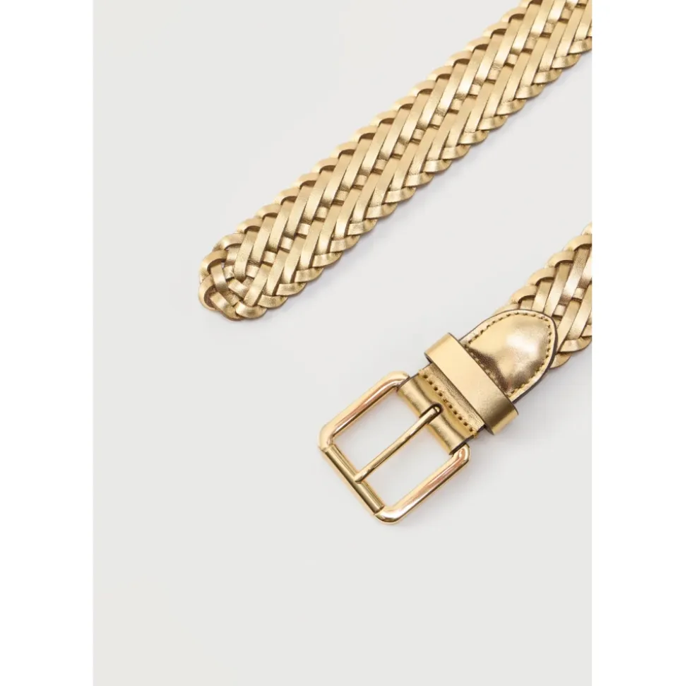 Braided Metallic Leather Belt