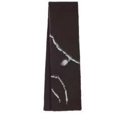 Brown Embroidered Rectangular Scarf