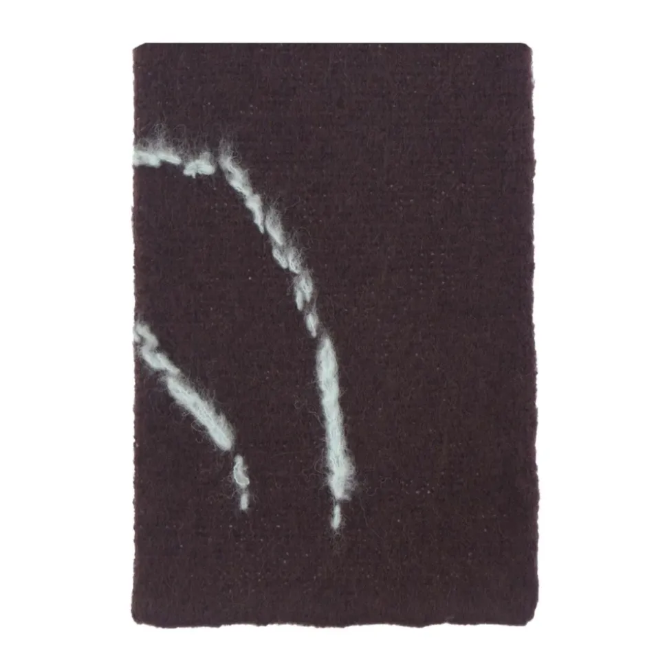 Brown Embroidered Rectangular Scarf