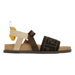 Brown Junior Sandals with FF Logo