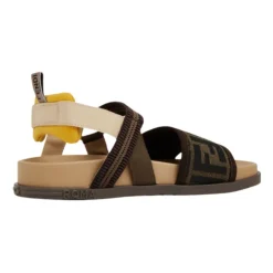 Brown Junior Sandals with FF Logo
