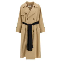 Cotton Trench Coat with Gloves