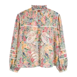 Cutwork Long Sleeve Blouse