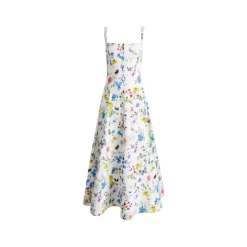 Floral Square-Neck Midi Dress