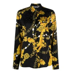 Flower Chain Black Gold Blouse