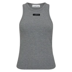 Grey Melangé Rib Badge Tank Top