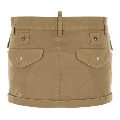 Khaki Canvas Mini Skirt
