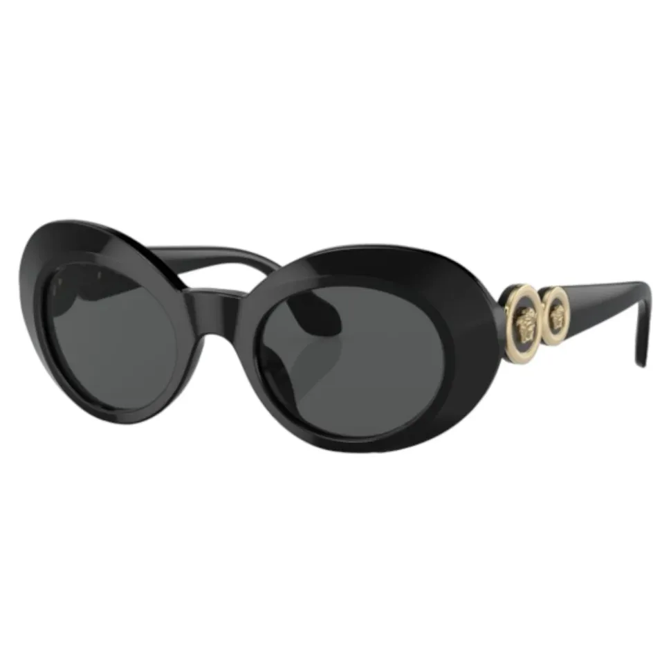 Kids Oval Sunglasses Black Glossy