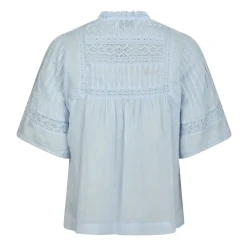 Light Blue Flounce Sleeve Blouse