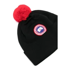 Logo-Patch Pompom Wool Beanie