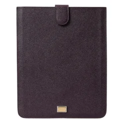 Logo Plaque Leather Tablet Sleeve Case