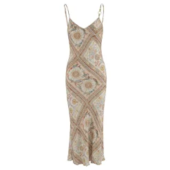 Long Viscose Dress With Patterned Print