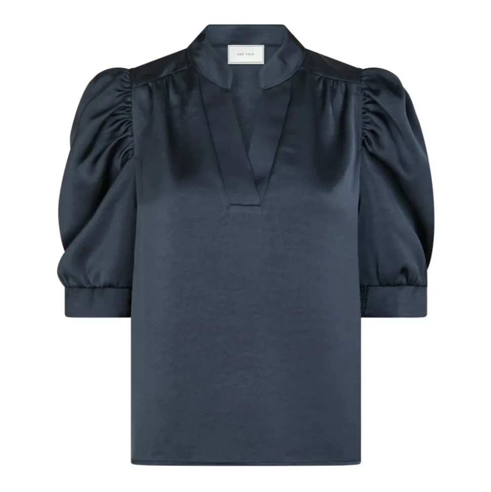 Midnight Blue Satin Blouse Roella Hearvy