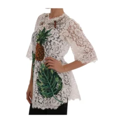 Pineapple Lace Embellished Mini Blouse